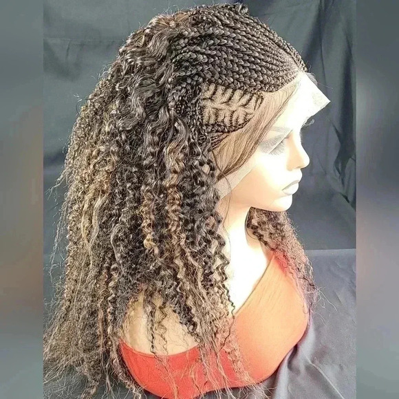 Braided wigs  100% handmade, short afro wig, stunning , colored wig, box… - Picture 14 of 17